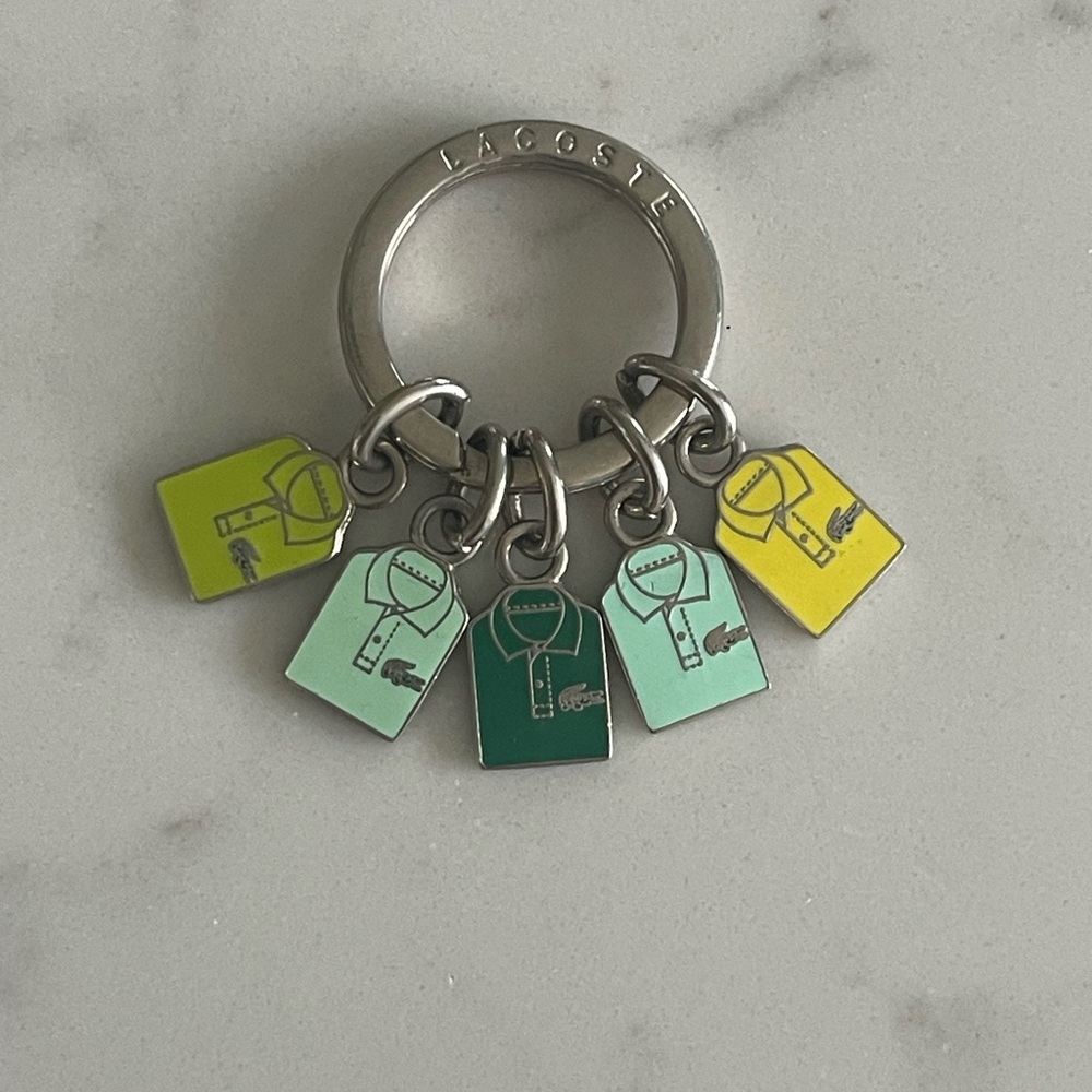 Lacoste Multi-Color Polo Shirt Charm Keyring - Mint, Green & Yellow - Picture 5 of 6